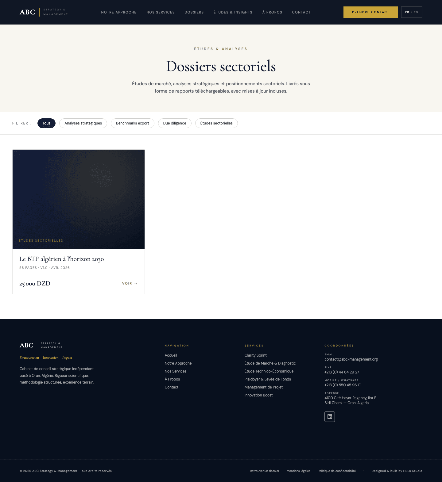Catalogue de rapports