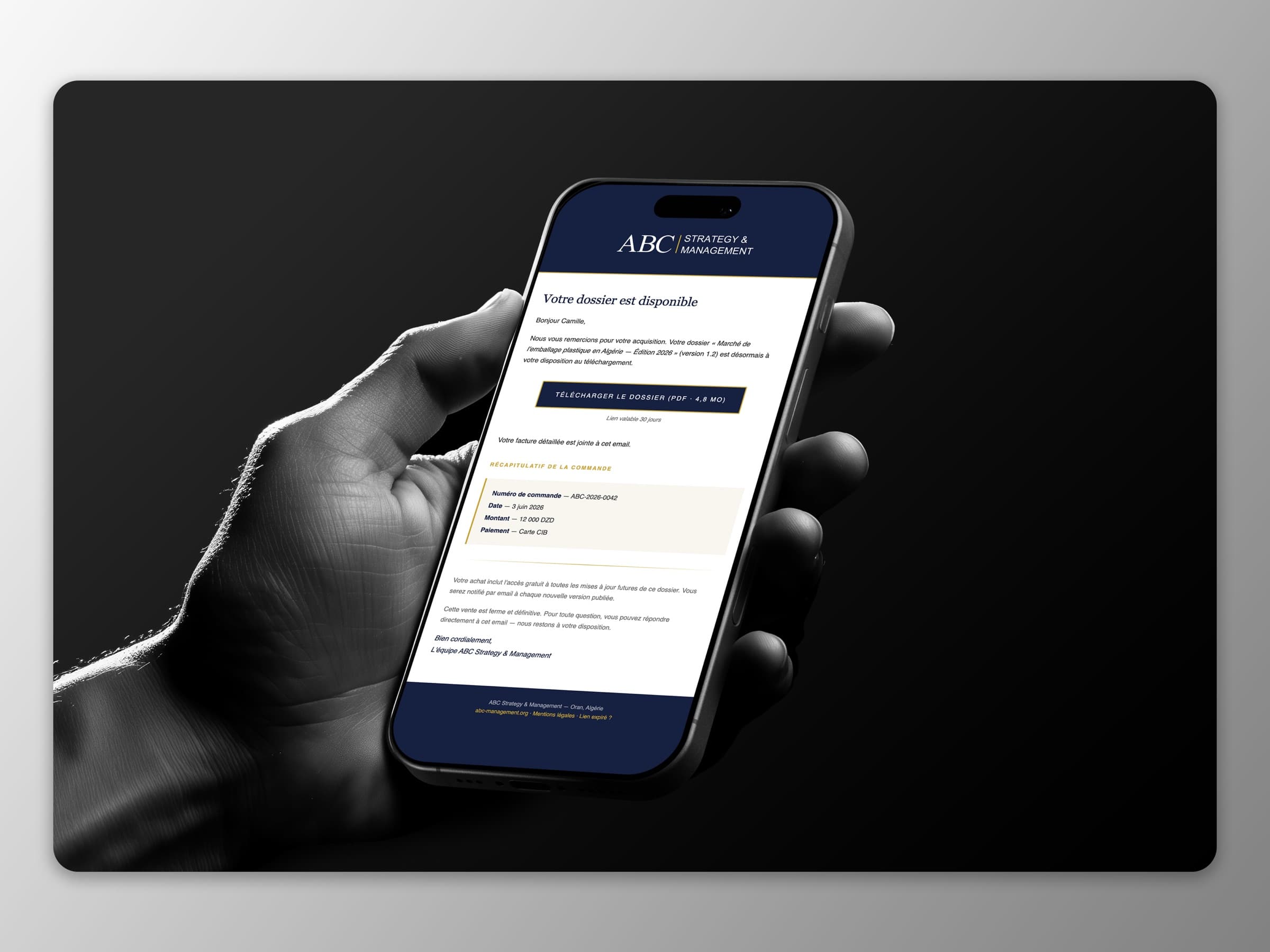 Email à la marque sur un téléphone