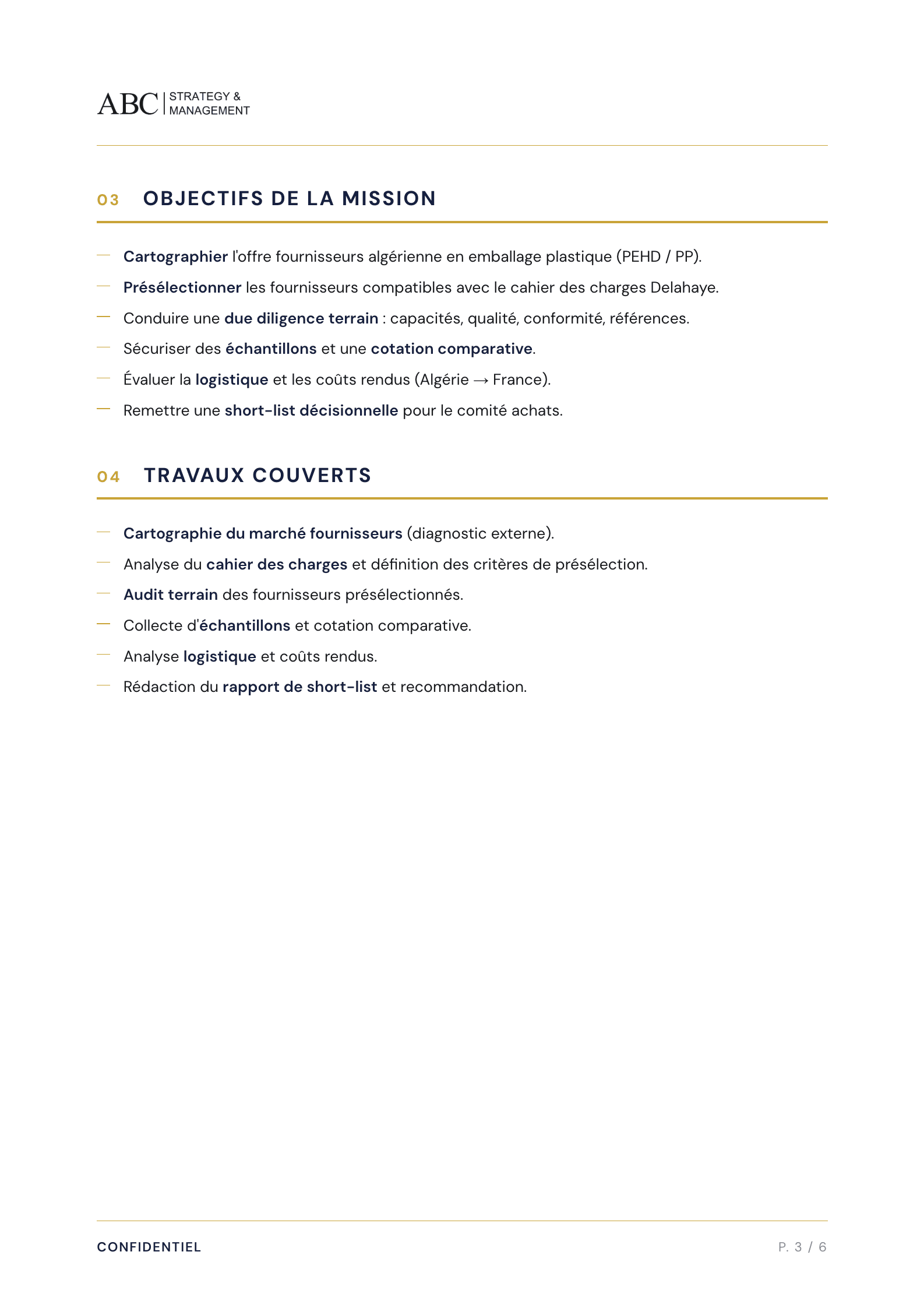 Page de proposition