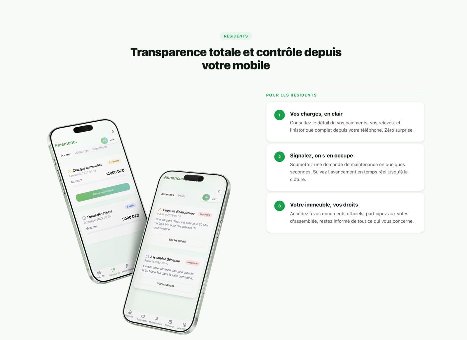 Pour les résidents