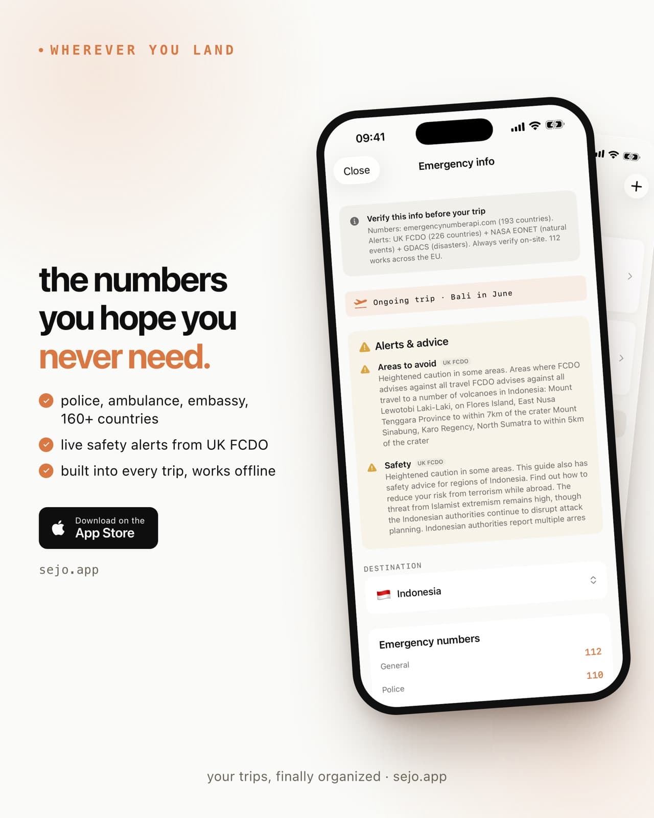 Post de lancement : numéros d'urgence